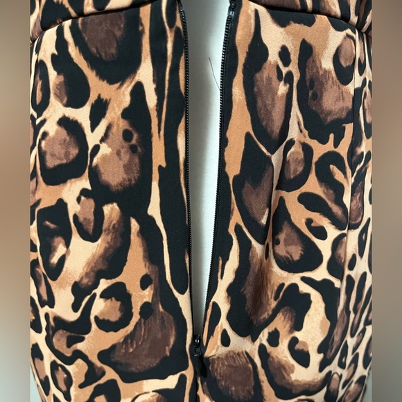 Babaton Samson Long Sleeve Chestnut Black Animal Print Dress - Picture 11 of 16